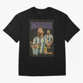 Lionel Messi Retro T-Shirt | 90s Football GOAT Collage Tee Boxy T-Shirt Fuel the Hype around FIFA World Cup 2026 Group Stage Spirit, with France and Portugal, Messi, Neymar and Mbappe, Vintage Soccer Flavor, Modern Football Stars, National Flags
