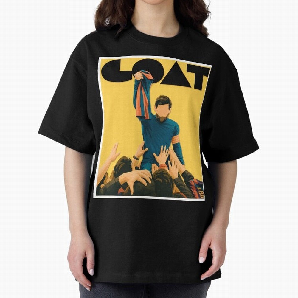Lionel Messi Men's Football GOAT T-Shirt | Argentina Retro Vintage Messi Shirt Fan Gift Oversized T-Shirt Celebrate the Biggest Stage of Global Football Passion for FIFA World Cup 2026 Group Stage, Featuring Mbappe and Neymar, England, Soccer