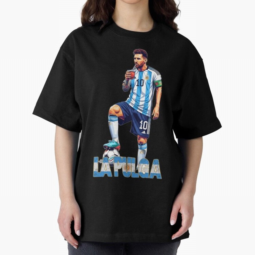Messi the Flea Drinking Mate ¨C Unique Design by The Goat Classic T-Shirt Stand Proud for FIFA World Cup 2026 Group Stage Driven by Mbappe and Neymar, Brazil, Portugal and Argentina Energy, Worldwide Fan Energy, Dramatic Goals, Stadium Lights and
