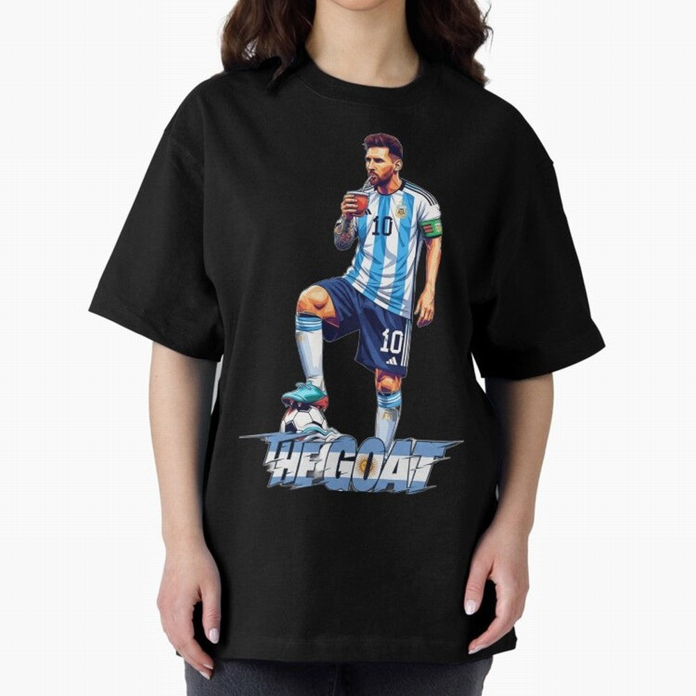Messi Illustrated Style Drinking Mate ¨C Unique Design by The Goat Classic T-Shirt Stand Out with Spirit from the FIFA World Cup 2026 Journey through Haaland Highlights, France Pride, Champion Mindset, Group Stage Buzz, Knockout Tension and