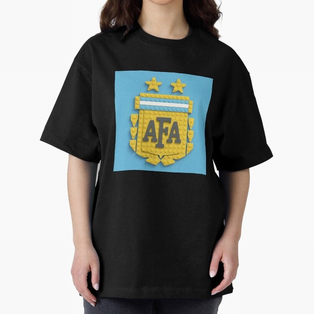 Argentina Blocks Oversized T-Shirt Honor Football Greatness during Global Football Passion for FIFA World Cup 2026 USA Canada Mexico, Inspired by CR7, England, Supporter Pride, Iconic Celebrations, Legendary Names and Global Match Day Energy; Ideal