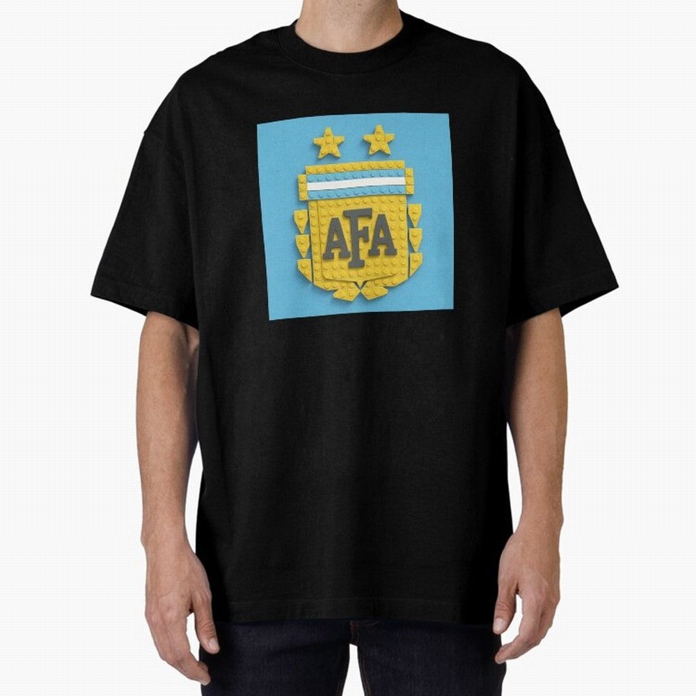 Argentina Blocks Oversized T-Shirt Honor Football Greatness during Global Football Passion for FIFA World Cup 2026 USA Canada Mexico, Inspired by CR7, England, Supporter Pride, Iconic Celebrations, Legendary Names and Global Match Day Energy; Ideal
