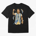Lionel Messi Argentina Art ¨C Iconic World Cup Champion Tribute Design	 Oversized T-Shirt Support Iconic Players in FIFA World Cup 2026 Group Stage Spirit, Inspired by Spain, Messi, Neymar and Mbappe, Supporter Pride, Iconic Celebrations, Legendary