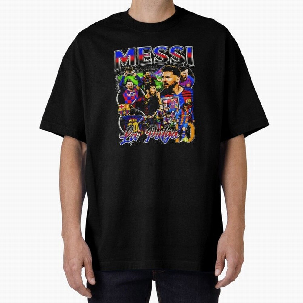 Lionel Messi La Pulga Oversized T-Shirt Celebrate the Stars of FIFA World Cup 2026 Group Stage Spirit, Highlighting England, France and Netherlands, Messi and Cristiano Ronaldo, Vintage Soccer Flavor, Modern Football Stars, National Flags and Final
