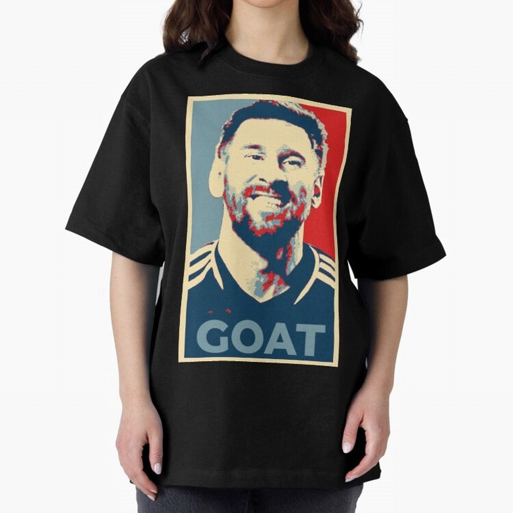 Messi - Hope Oversized T-Shirt Bring Home FIFA World Cup 2026 USA Canada Mexico Driven by Messi, CR7 and Mbappe, England and Germany Energy, Retro Football Energy, Iconic Rivalries, Trophy Chase Drama and Stadium Atmosphere; Built for Supporters