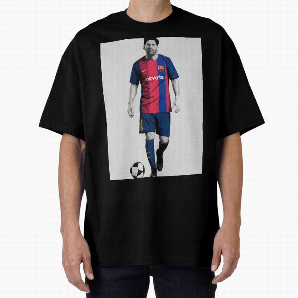 Lionel Messi Barcelona Illustration ¨C Iconic Football Artwork Classic T-Shirt Show Match Day Excitement for the FIFA World Cup 2026 Group Stage Journey through Messi, Neymar and Mbappe Highlights, Brazil, Portugal and Argentina Pride, Game Day