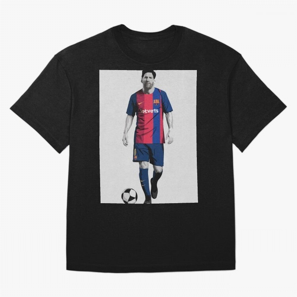 Lionel Messi Barcelona Illustration ¨C Iconic Football Artwork Classic T-Shirt Show Match Day Excitement for the FIFA World Cup 2026 Group Stage Journey through Messi, Neymar and Mbappe Highlights, Brazil, Portugal and Argentina Pride, Game Day