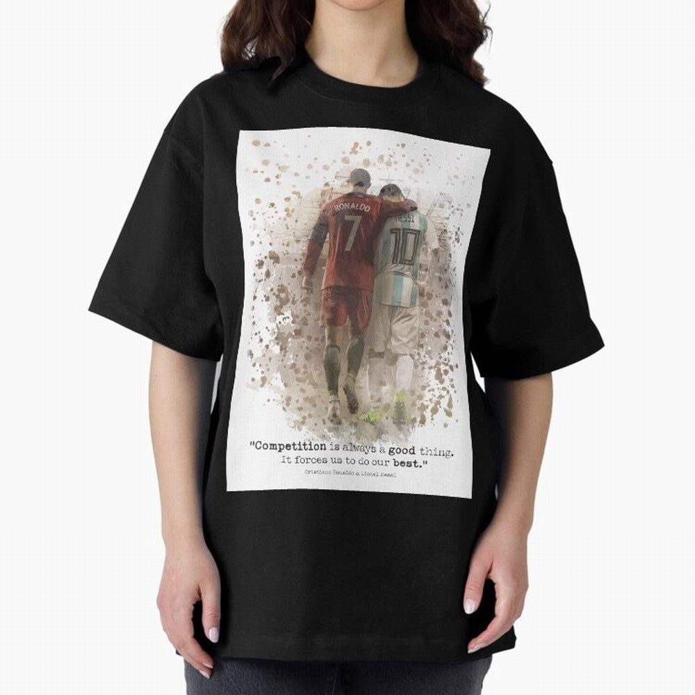 Cristiano Ronaldo Messi Soccer Quote Poster Oversized T-Shirt Bring Supporter Culture to FIFA World Cup 2026 Spirit, Celebrating Germany, Cristiano Ronaldo, Global Supporter Spirit, Legendary Goals, National Colors and Tournament Celebration; Made
