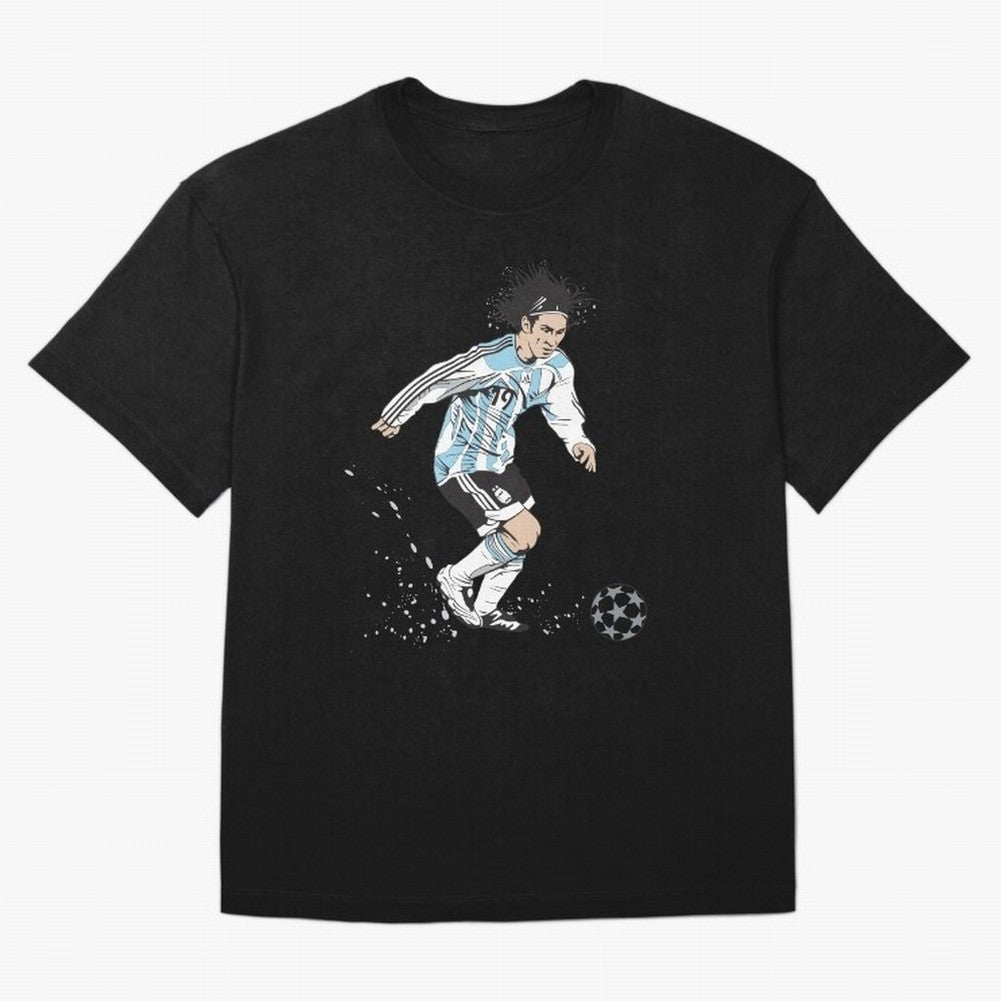 Lionel Messi runner Oversized T-Shirt Remember Iconic Moments from Match Day Hype around FIFA World Cup 2026 Group Stage, CR7, France and Portugal, Global Supporter Spirit, Legendary Goals, National Colors and Tournament Celebration; Made for Die