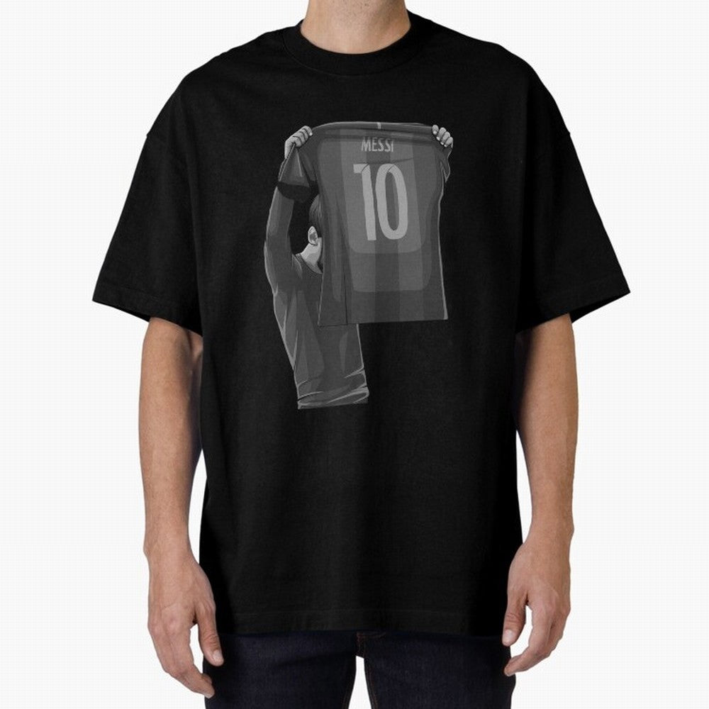 Lionel Messi Black and White Version Oversized T-Shirt Share FIFA World Cup 2026 for Fans of Neymar and England, Bringing Global Supporter Spirit, Legendary Goals, National Colors and Tournament Celebration; Great for Supporters Who Love Legendary