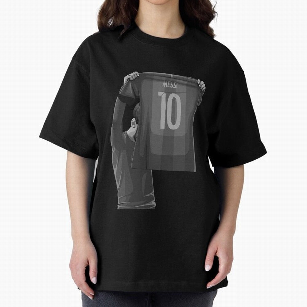 Lionel Messi Black and White Version Oversized T-Shirt Share FIFA World Cup 2026 for Fans of Neymar and England, Bringing Global Supporter Spirit, Legendary Goals, National Colors and Tournament Celebration; Great for Supporters Who Love Legendary