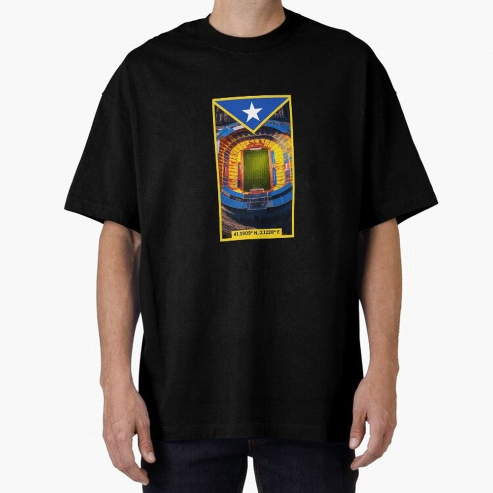 Barcelona Stadium Coordinates Graphic Essential T-Shirt Bring a Vintage Feel to Global Football Passion for FIFA World Cup 2026, Filled with Messi, Argentina and Brazil, Football Passion, Legendary Performances, Festival Vibes and Supporter