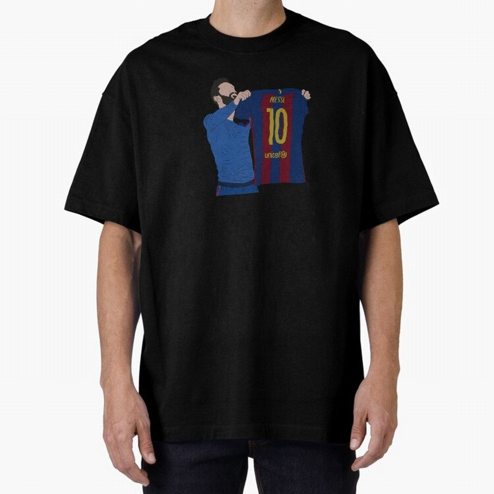 Lionel Messi | Barcelona legend Oversized T-Shirt Celebrate Soccer Greatness during Global Football Passion for FIFA World Cup 2026 USA Canada Mexico, Inspired by Cristiano Ronaldo, Spain and Netherlands, Sports Nostalgia, International