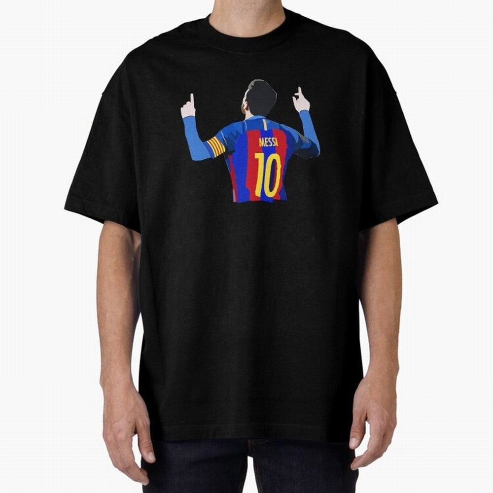 Lionel Messi vector art Oversized T-Shirt Carry the Dream of Match Day Hype around FIFA World Cup 2026 USA Canada Mexico, CR7 and Messi, Argentina, France and Brazil, Retro Football Energy, Iconic Rivalries, Trophy Chase Drama and Stadium