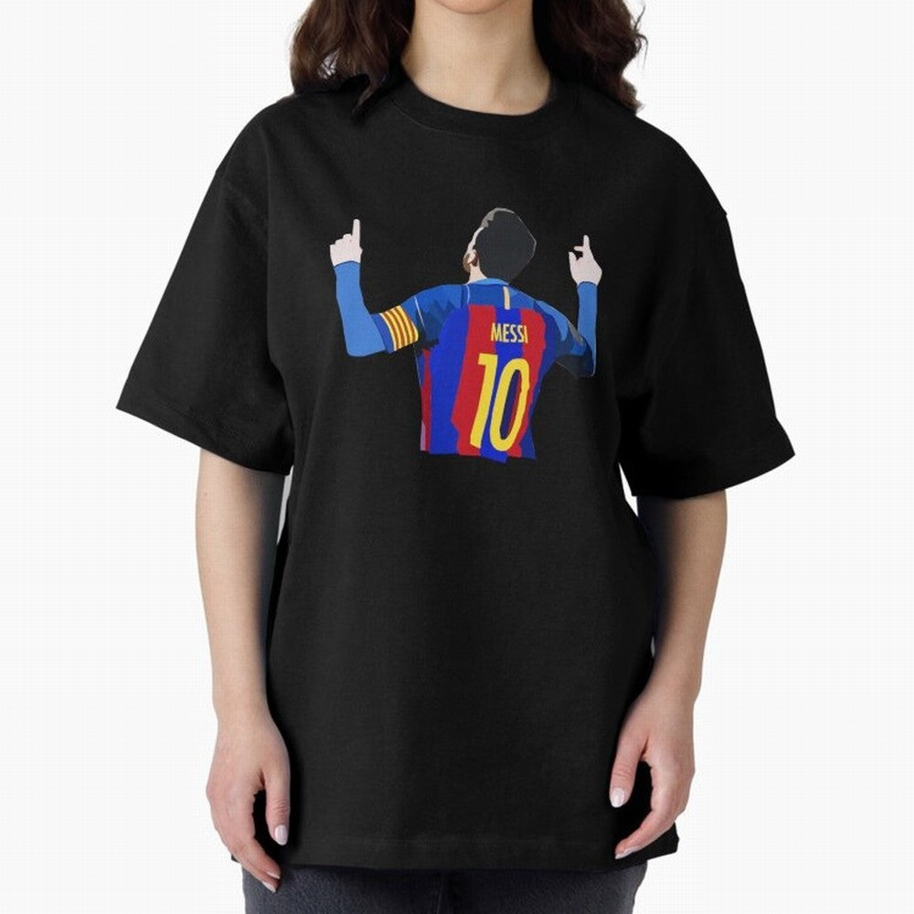 Lionel Messi vector art Oversized T-Shirt Carry the Dream of Match Day Hype around FIFA World Cup 2026 USA Canada Mexico, CR7 and Messi, Argentina, France and Brazil, Retro Football Energy, Iconic Rivalries, Trophy Chase Drama and Stadium