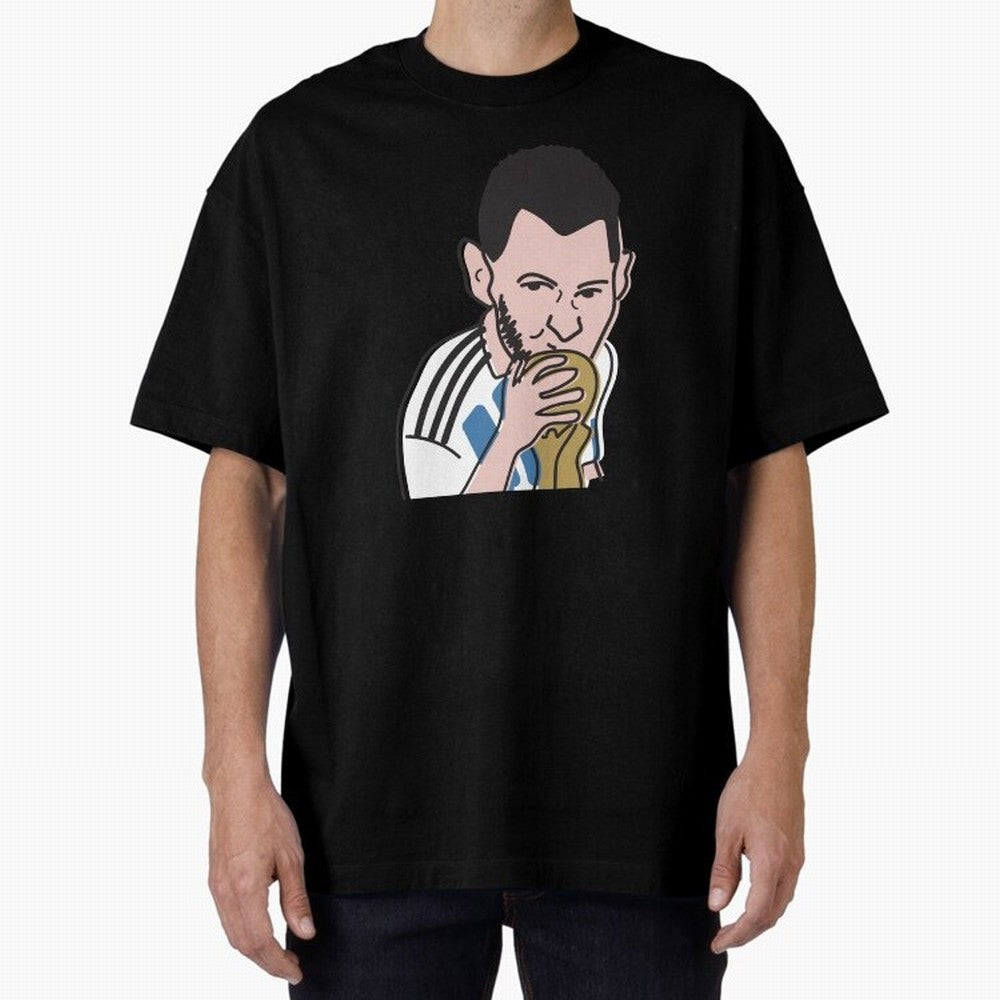 Lionel Messi in Weirdtual Reality Oversized T-Shirt Bring Bold Fan Energy to FIFA World Cup 2026 for Fans of Haaland and Mbappe and Spain, Bringing Classic Soccer Heritage, Championship Pressure, Fan Loyalty and International Pride; Perfect for