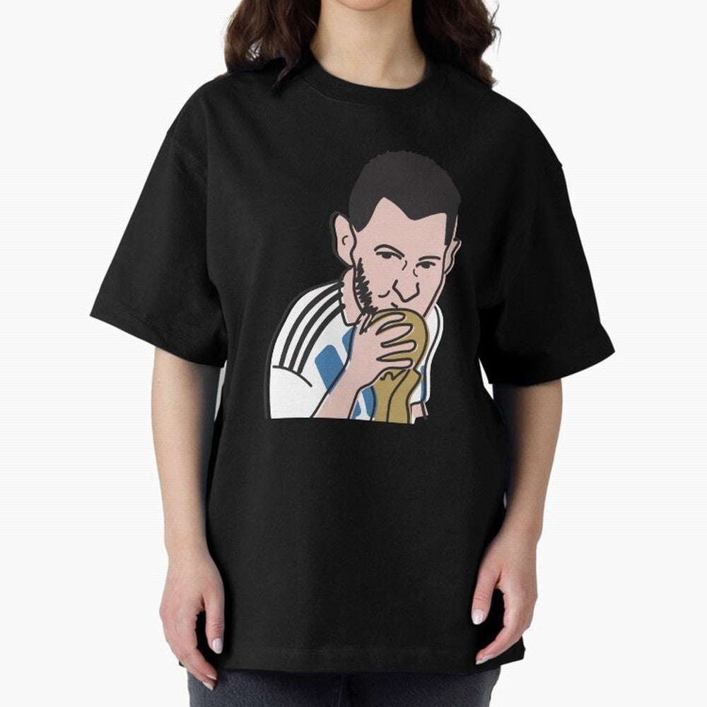Lionel Messi in Weirdtual Reality Oversized T-Shirt Bring Bold Fan Energy to FIFA World Cup 2026 for Fans of Haaland and Mbappe and Spain, Bringing Classic Soccer Heritage, Championship Pressure, Fan Loyalty and International Pride; Perfect for