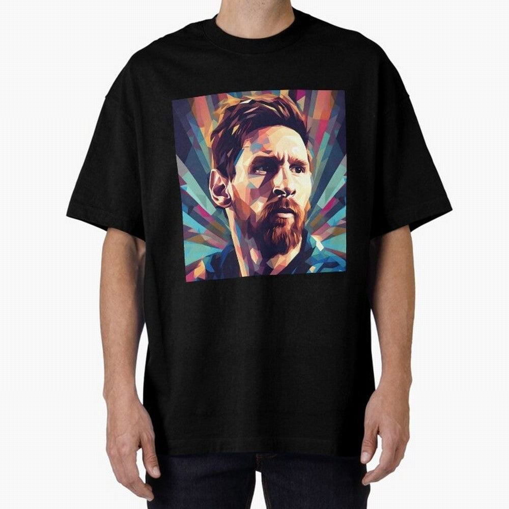 Lionel Messi Portrait Abstract Digital Art, Football Player Classic T-Shirt Celebrate the Magic of the FIFA World Cup 2026 USA Canada Mexico Journey through Messi, CR7 and Mbappe Highlights, Spain Pride, Match Day Excitement, Supporter Culture,