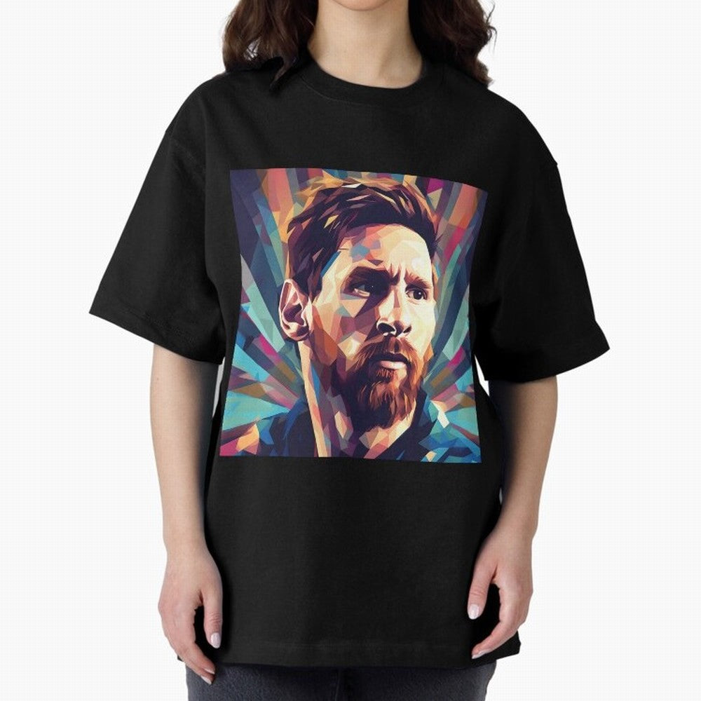 Lionel Messi Portrait Abstract Digital Art, Football Player Classic T-Shirt Celebrate the Magic of the FIFA World Cup 2026 USA Canada Mexico Journey through Messi, CR7 and Mbappe Highlights, Spain Pride, Match Day Excitement, Supporter Culture,