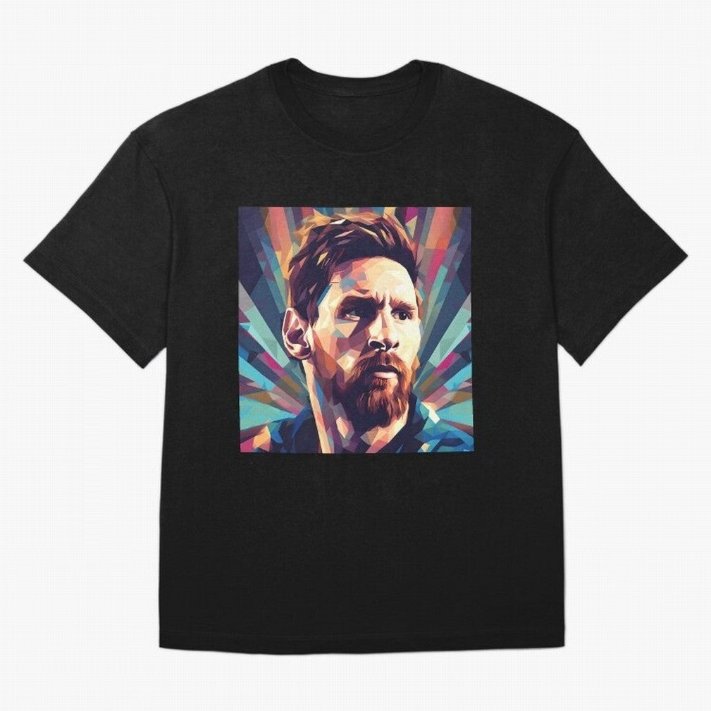 Lionel Messi Portrait Abstract Digital Art, Football Player Classic T-Shirt Celebrate the Magic of the FIFA World Cup 2026 USA Canada Mexico Journey through Messi, CR7 and Mbappe Highlights, Spain Pride, Match Day Excitement, Supporter Culture,