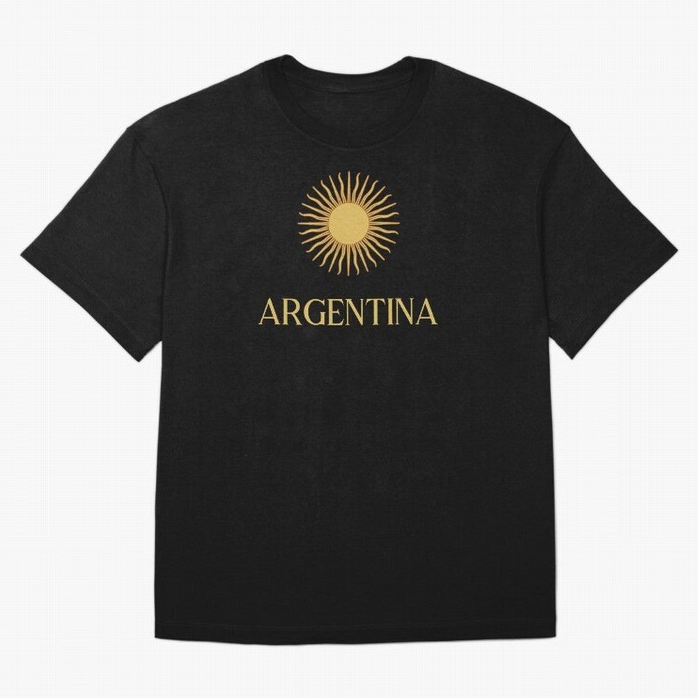Argentina Gold Oversized T-Shirt Celebrate Fan Culture around the FIFA World Cup 2026 USA Canada Mexico Journey through Neymar, Haaland and Cristiano Ronaldo Highlights, Argentina, France and Brazil Pride, Global Supporter Spirit, Legendary Goals,