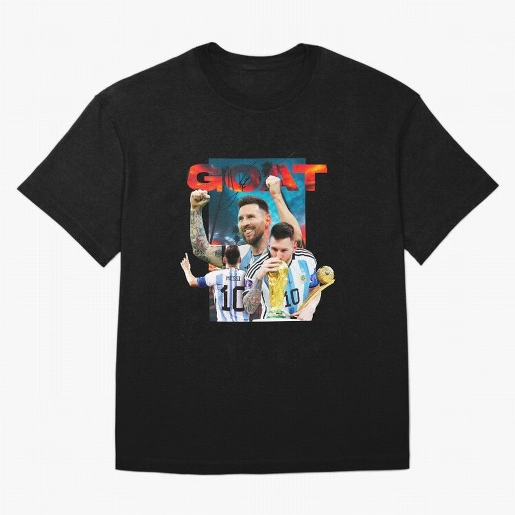 Messi GOAT Premium T-Shirt Celebrate National Team Dreams in FIFA World Cup 2026 Made for Messi and Cristiano Ronaldo, Brazil, Portugal and Argentina Energy, Fan Favorite Moments, National Team Passion, Big Match Drama and Soccer History; Great for
