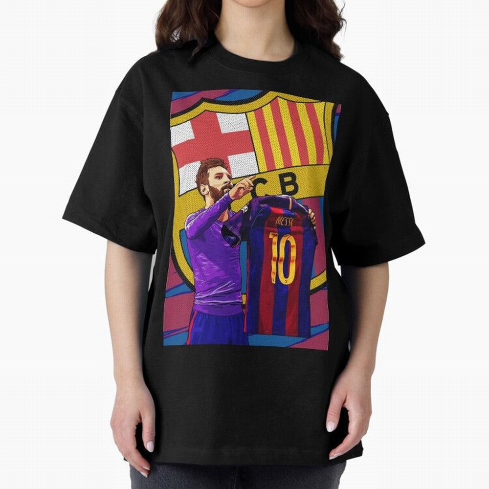 Messi Goat in FC Barcelna Premium T-Shirt Feel the Roar of Match Day Hype around FIFA World Cup 2026, Messi, CR7 and Mbappe, Spain, Worldwide Fan Energy, Dramatic Goals, Stadium Lights and Championship Celebrations; Perfect for Supporters Who Want