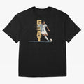 Messi in action GOAT Minimalist Graphic Premium T-Shirt Celebrate Soccer Greatness during FIFA World Cup 2026 Group Stage Featuring Cristiano Ronaldo, France Energy, Champion Mindset, Group Stage Buzz, Knockout Tension and Passionate Fan Culture;