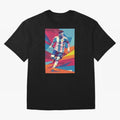 Messi in action Graphic poster design Premium T-Shirt Spotlight Global Football Passion for FIFA World Cup 2026 USA Canada Mexico, Connected to CR7 and Messi, Portugal, Supporter Pride, Iconic Celebrations, Legendary Names and Global Match Day