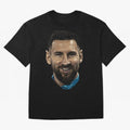 Messi Iconic Smile - Streetwear Style Portrait Premium T-Shirt Celebrate Fan Culture around FIFA World Cup 2026 for Fans of Haaland and Mbappe and Argentina, Bringing Tournament Hype, Historic Matchups, Family Viewing Parties and Global Sports