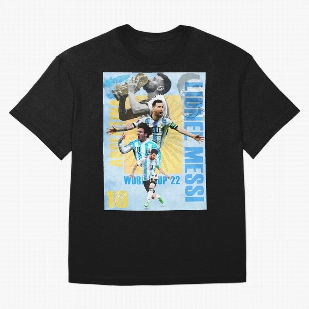 Lionel Messi Argentina World Cup Victory Poster - 2022 Soccer Champion Wall Art Premium T-Shirt Bring Trophy Dreams to FIFA World Cup 2026 USA Canada Mexico for Fans of Mbappe and Germany, Bringing Champion Mindset, Group Stage Buzz, Knockout