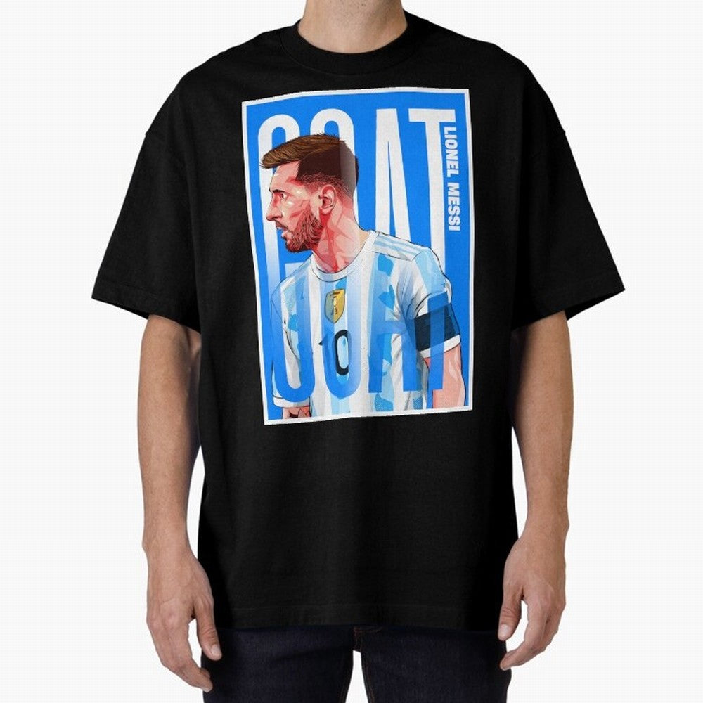 Lionel Messi The GOAT Illustration artwork Premium T-Shirt Make Your Look Match Match Day Hype around FIFA World Cup 2026 USA Canada Mexico, Neymar, England and Germany, Stadium Memories, Football Loyalty, International Chants and Championship