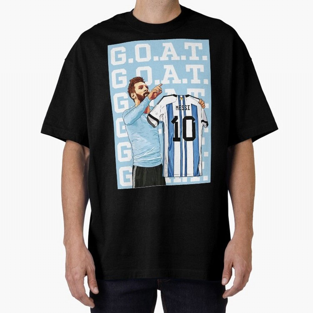 Lionel Messi Goat Premium T-Shirt Feel the Trophy Chase of the FIFA World Cup 2026 Journey through Haaland Highlights, Brazil Pride, Football Passion, Legendary Performances, Festival Vibes and Supporter Community; Ideal for Football Dads, Football