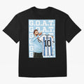 Lionel Messi Goat Premium T-Shirt Feel the Trophy Chase of the FIFA World Cup 2026 Journey through Haaland Highlights, Brazil Pride, Football Passion, Legendary Performances, Festival Vibes and Supporter Community; Ideal for Football Dads, Football