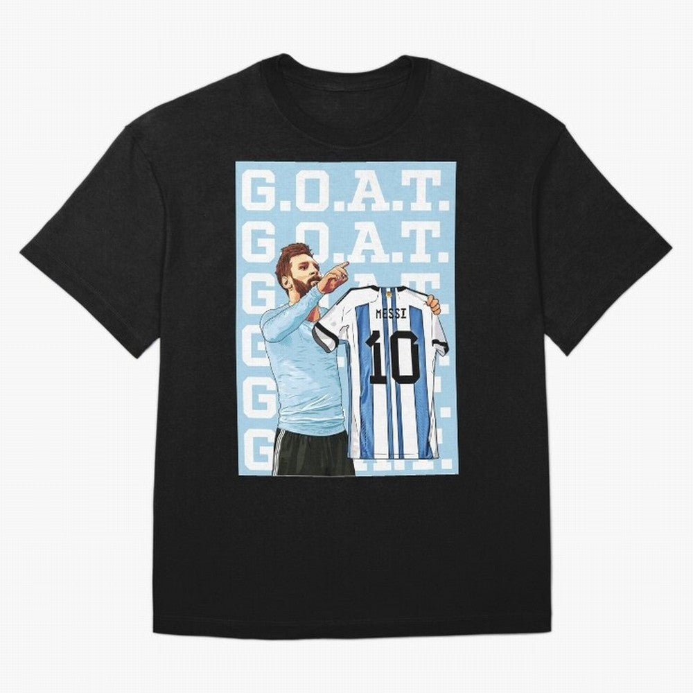 Lionel Messi Goat Premium T-Shirt Feel the Trophy Chase of the FIFA World Cup 2026 Journey through Haaland Highlights, Brazil Pride, Football Passion, Legendary Performances, Festival Vibes and Supporter Community; Ideal for Football Dads, Football