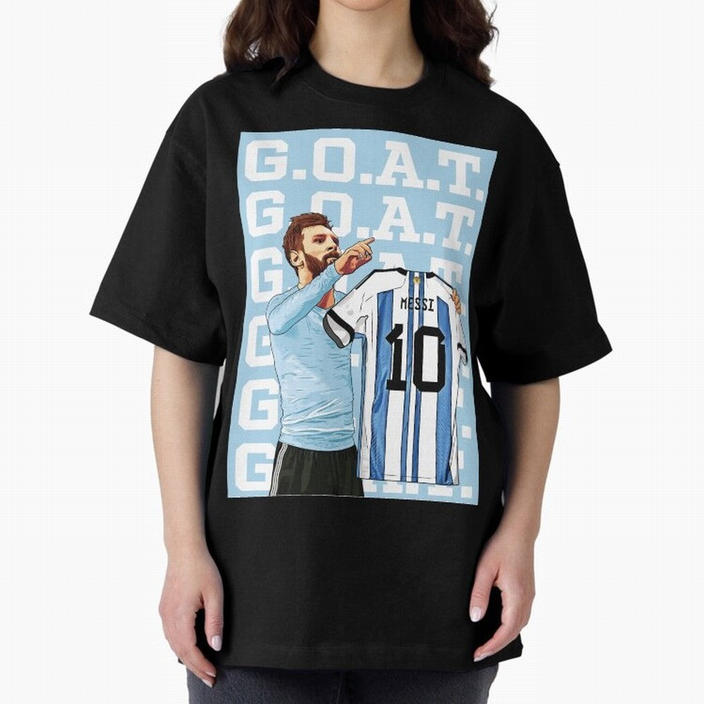 Lionel Messi Goat Premium T-Shirt Feel the Trophy Chase of the FIFA World Cup 2026 Journey through Haaland Highlights, Brazil Pride, Football Passion, Legendary Performances, Festival Vibes and Supporter Community; Ideal for Football Dads, Football