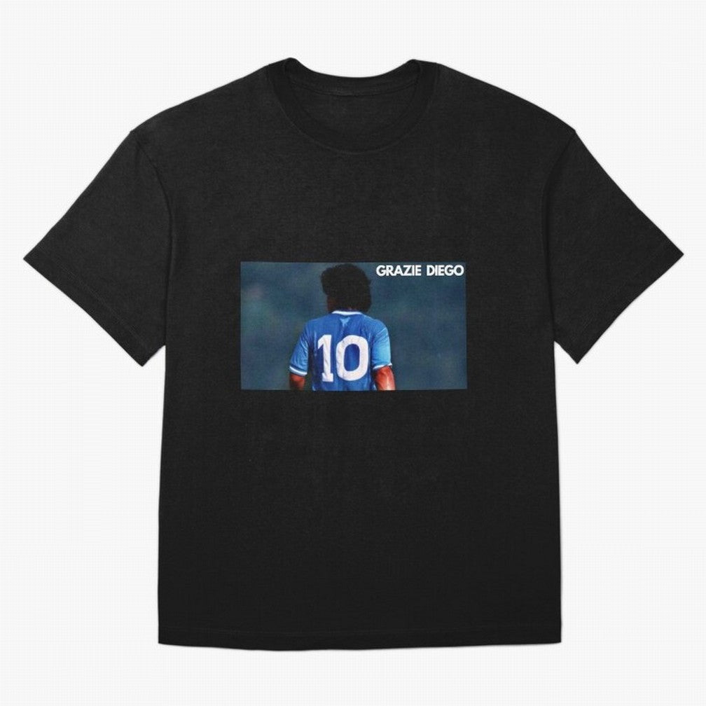 GRAZIE DIEGO! Classic T-Shirt Follow Every Goal of FIFA World Cup 2026 Spirit, Driven by Argentina and Brazil, Mbappe, Football History, Final Match Energy, Crowd Noise and Once in a Lifetime Moments; Created for Match Day Parties, Soccer Gifts,