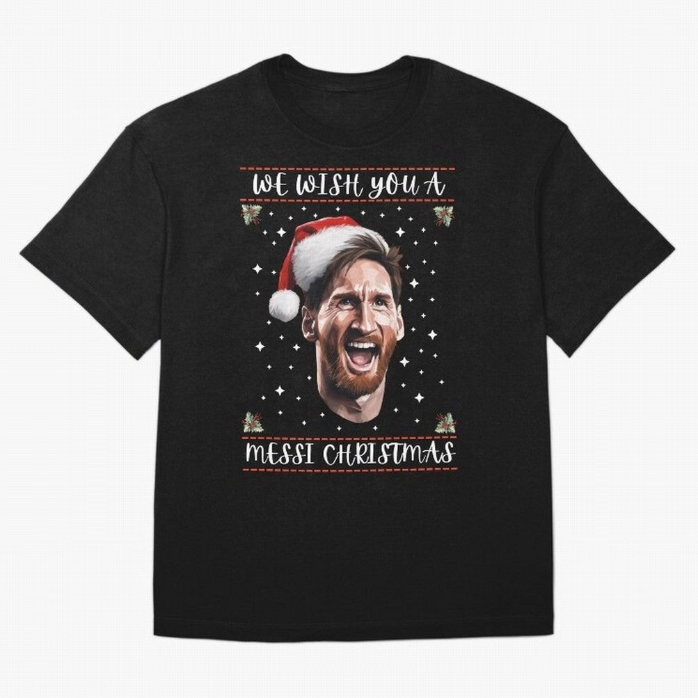 Messi Christmas Shirt ¨C Funny Football Holiday Gift | We Wish You a Messi Christmas Active T-Shirt Celebrate Fan Culture around FIFA World Cup 2026 USA Canada Mexico Connected to Mbappe and Neymar, Argentina and Brazil Energy, Classic Soccer