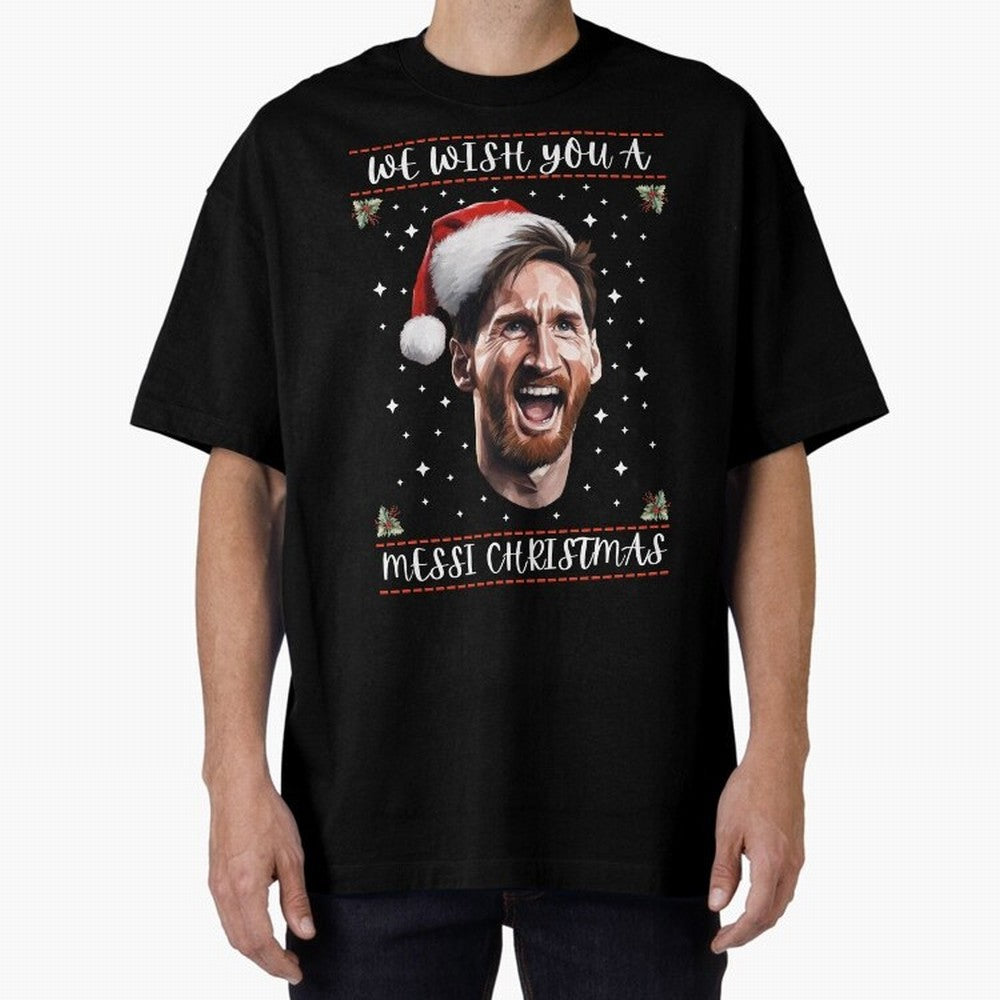 Messi Christmas Shirt ¨C Funny Football Holiday Gift | We Wish You a Messi Christmas Active T-Shirt Celebrate Fan Culture around FIFA World Cup 2026 USA Canada Mexico Connected to Mbappe and Neymar, Argentina and Brazil Energy, Classic Soccer