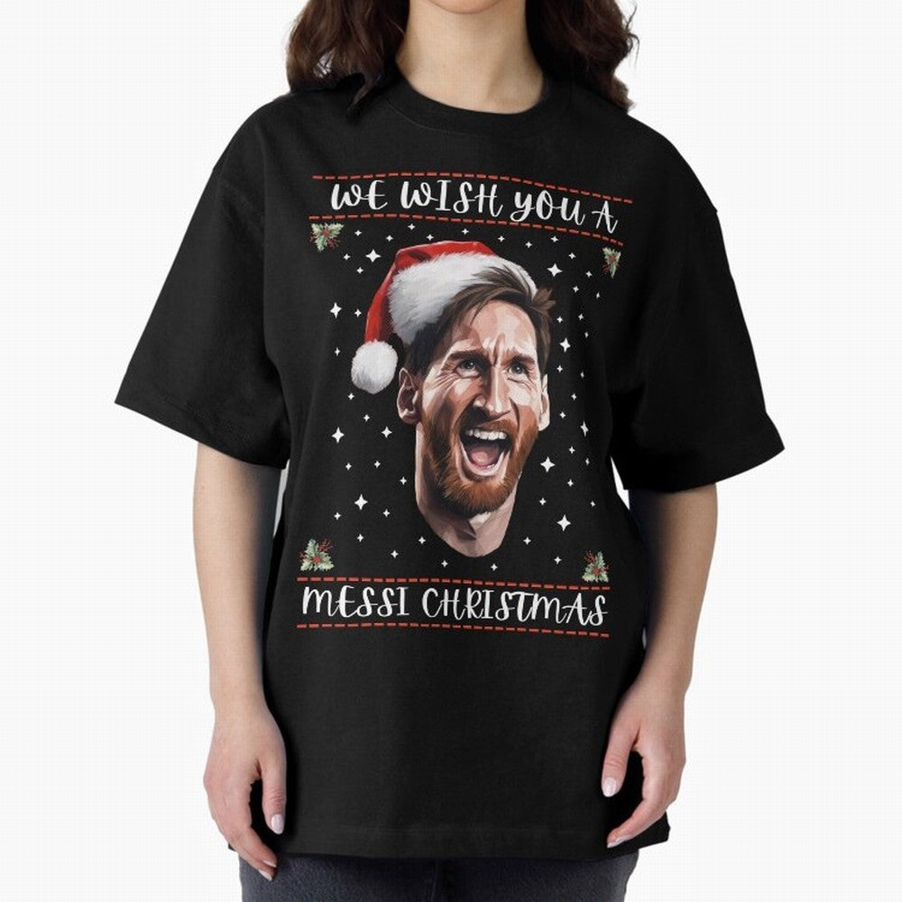 Messi Christmas Shirt ¨C Funny Football Holiday Gift | We Wish You a Messi Christmas Active T-Shirt Celebrate Fan Culture around FIFA World Cup 2026 USA Canada Mexico Connected to Mbappe and Neymar, Argentina and Brazil Energy, Classic Soccer