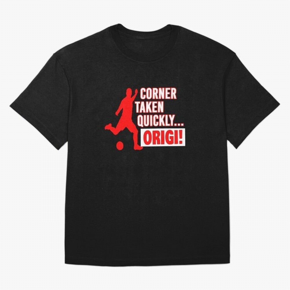 Corner Taken Quickly Origi (Red) Essential T-Shirt Back the Journey through the FIFA World Cup 2026 Journey through Haaland Highlights, France and Portugal Pride, Football Festival Excitement, Trophy Ambitions, Country Rivalries and Star Player