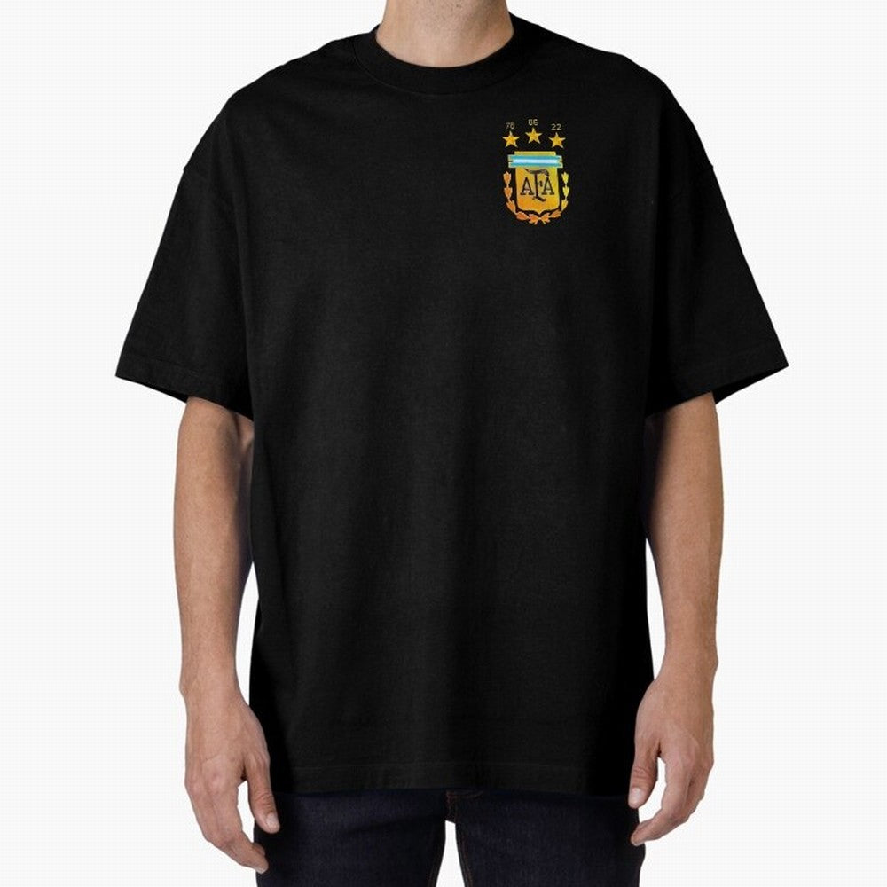 AFA ARGENTINA CHAMPION QATAR 2022 3 STARS Oversized T-Shirt Upgrade FIFA World Cup 2026 Group Stage for Fans of Neymar, Haaland and Cristiano Ronaldo and Argentina and Brazil, Bringing Football Passion, Legendary Performances, Festival Vibes and