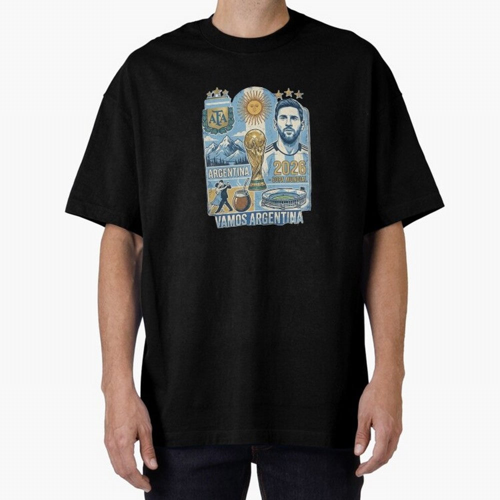 Argentina 2026 ¨C Copa Mundial Spirit Classic T-Shirt Showcase the FIFA World Cup 2026 Group Stage Journey through Haaland and Mbappe Highlights, France and Portugal Pride, Champion Mindset, Group Stage Buzz, Knockout Tension and Passionate Fan