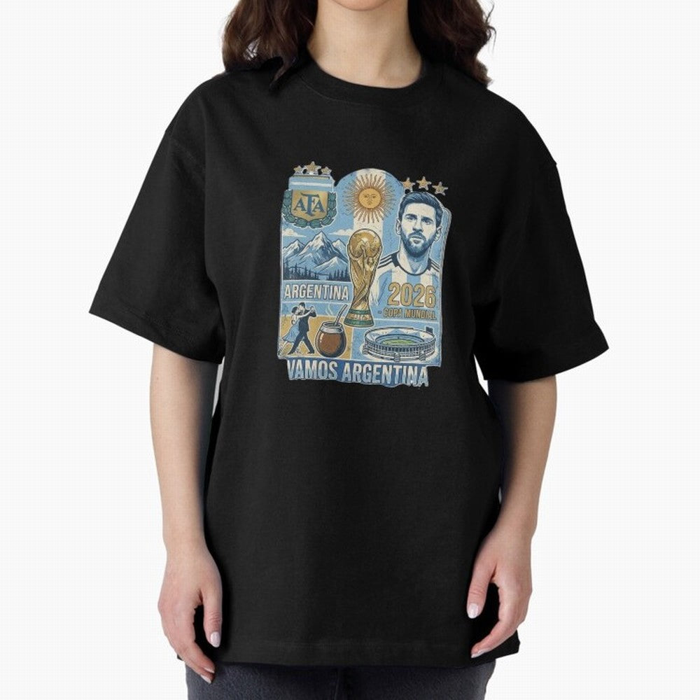 Argentina 2026 ¨C Copa Mundial Spirit Classic T-Shirt Showcase the FIFA World Cup 2026 Group Stage Journey through Haaland and Mbappe Highlights, France and Portugal Pride, Champion Mindset, Group Stage Buzz, Knockout Tension and Passionate Fan