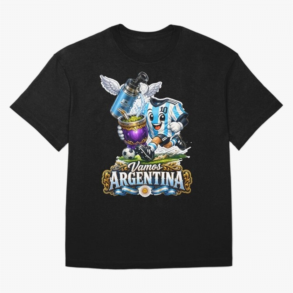 Cancha & Mate Dreams ¨C Argentina Football Heritage - Argentina Football Mate Mascot - Messi 10 Soccer Fan Art Classic T-Shirt Celebrate the FIFA World Cup 2026 Group Stage Journey through Cristiano Ronaldo Highlights, Argentina, France and Brazil