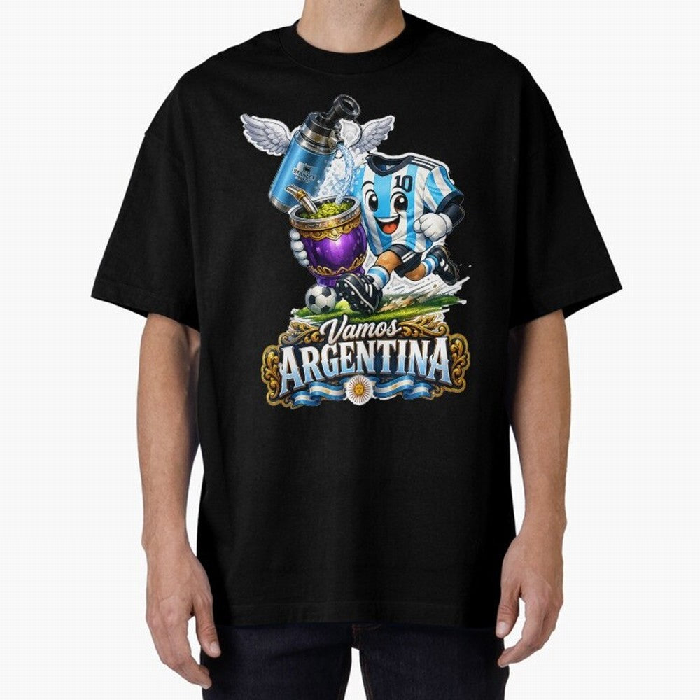 Cancha & Mate Dreams ¨C Argentina Football Heritage - Argentina Football Mate Mascot - Messi 10 Soccer Fan Art Classic T-Shirt Celebrate the FIFA World Cup 2026 Group Stage Journey through Cristiano Ronaldo Highlights, Argentina, France and Brazil