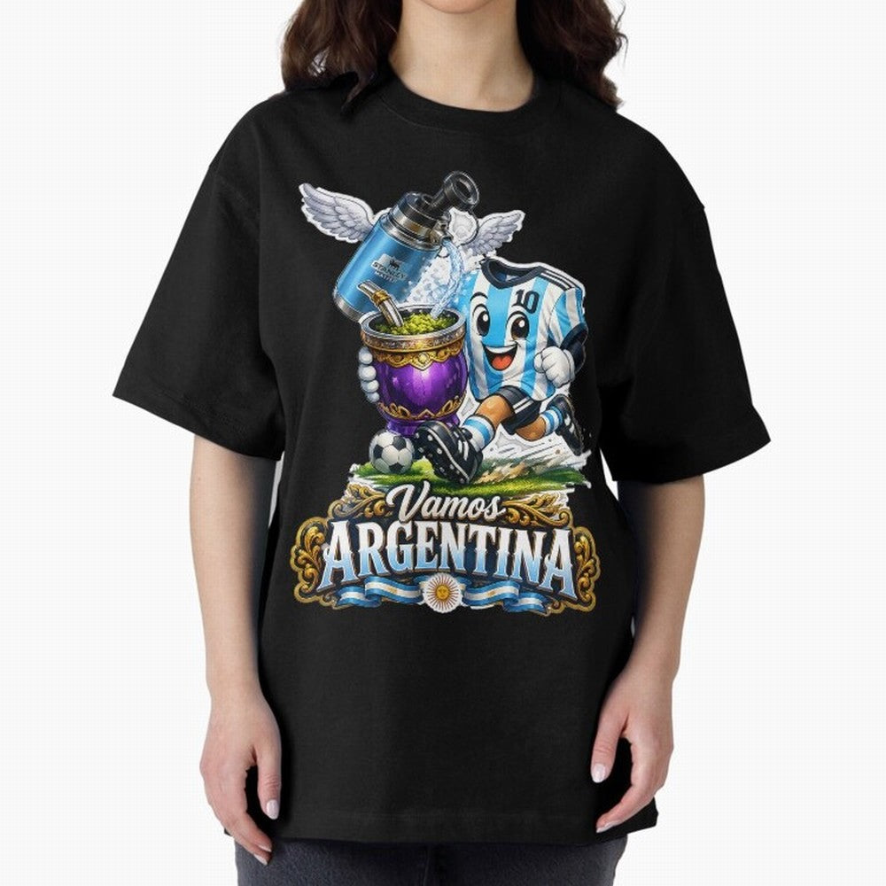 Cancha & Mate Dreams ¨C Argentina Football Heritage - Argentina Football Mate Mascot - Messi 10 Soccer Fan Art Classic T-Shirt Celebrate the FIFA World Cup 2026 Group Stage Journey through Cristiano Ronaldo Highlights, Argentina, France and Brazil