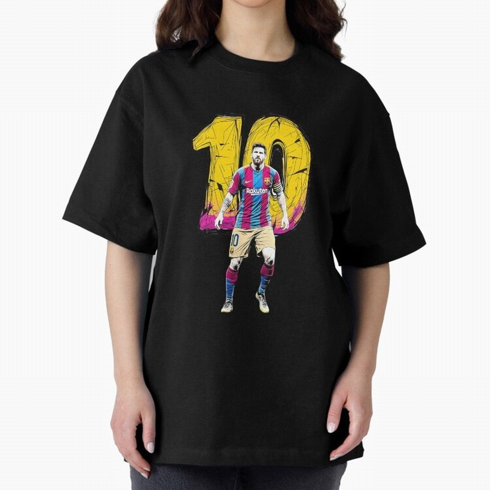 Messi sticker Oversized T-Shirt Follow the Final Road of FIFA World Cup 2026 with CR7 and Messi, Portugal Energy, Match Day Excitement, Supporter Culture, Golden Goals and Global Football Passion; Ideal for Fans Who Follow Messi, Cristiano Ronaldo,