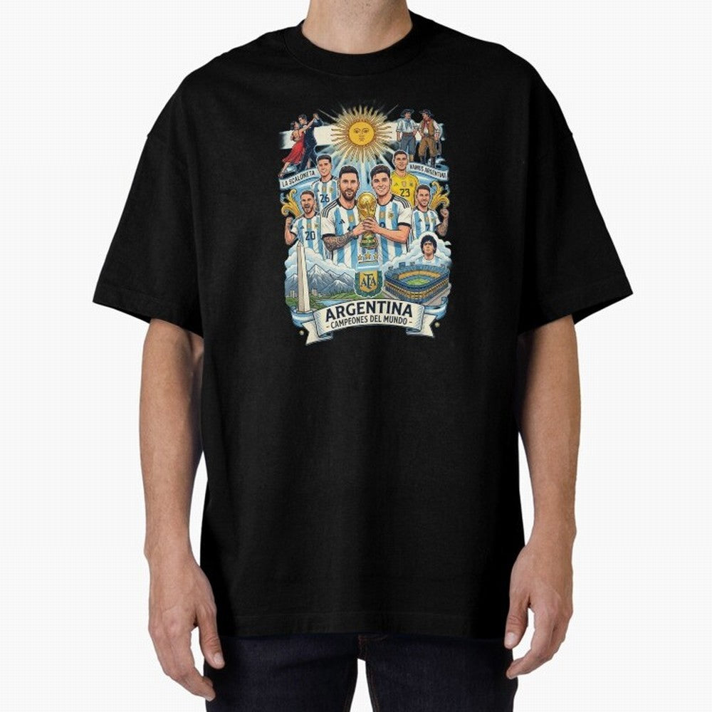 Argentina 2026 ¨C Copa Mundial Spirit Classic T-Shirt Feel the Heartbeat of FIFA World Cup 2026 Group Stage Spirit, Highlighting Argentina and Brazil, CR7, Sports Nostalgia, International Competition, Famous Players and Unforgettable Victories;