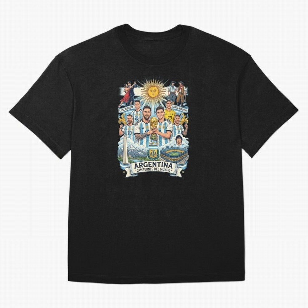 Argentina 2026 ¨C Copa Mundial Spirit Classic T-Shirt Feel the Heartbeat of FIFA World Cup 2026 Group Stage Spirit, Highlighting Argentina and Brazil, CR7, Sports Nostalgia, International Competition, Famous Players and Unforgettable Victories;